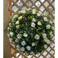 Topiary White Rose Ball 30cm