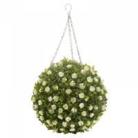 Topiary White Rose Ball 30cm